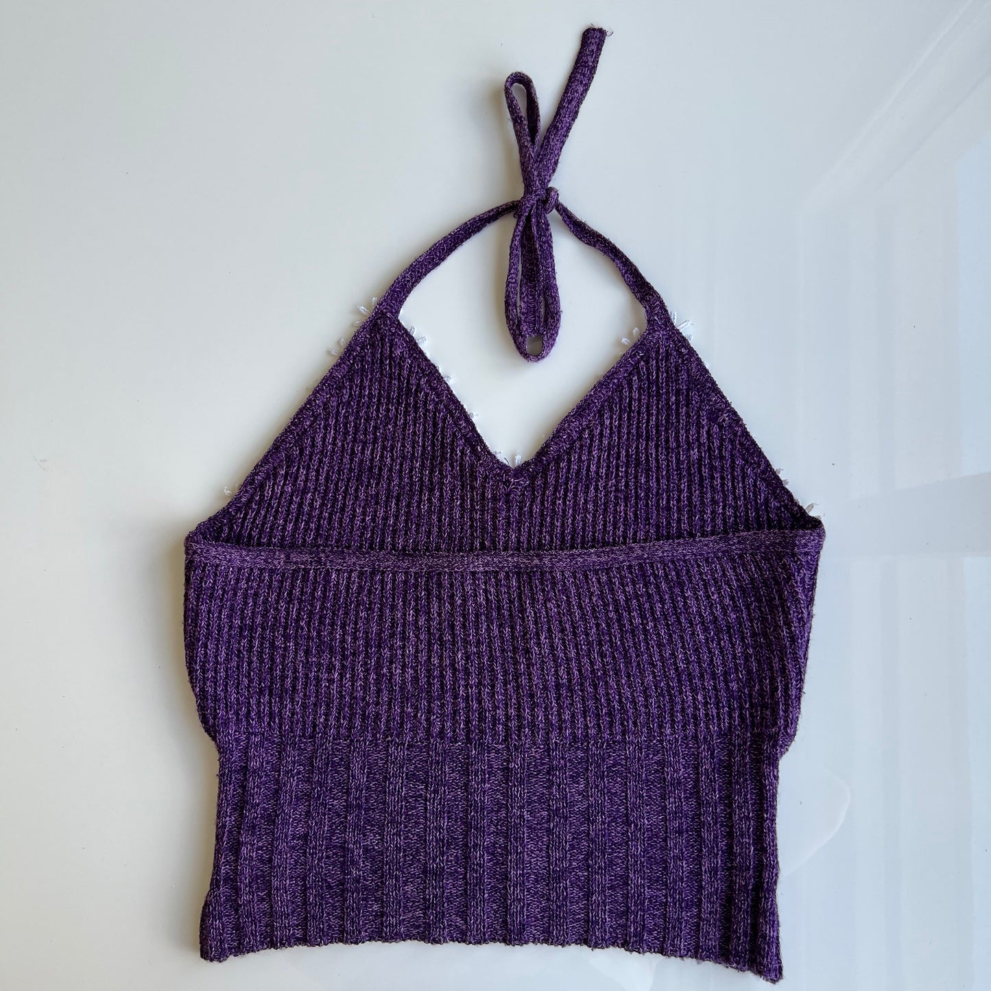 Vintage 90's Fairy Hippie Purple Knit Halter Top (S)