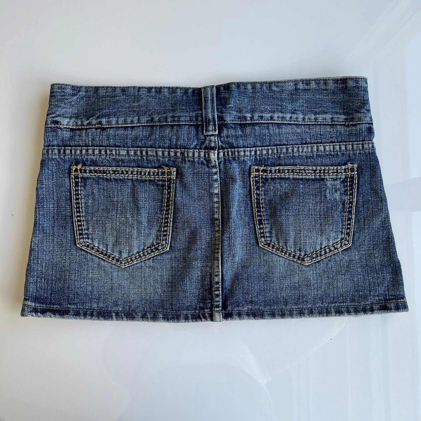 Vintage 90's Rockstar Blue Denim Skirt with Belt Detail (36 EU / UK 8 / US 4)