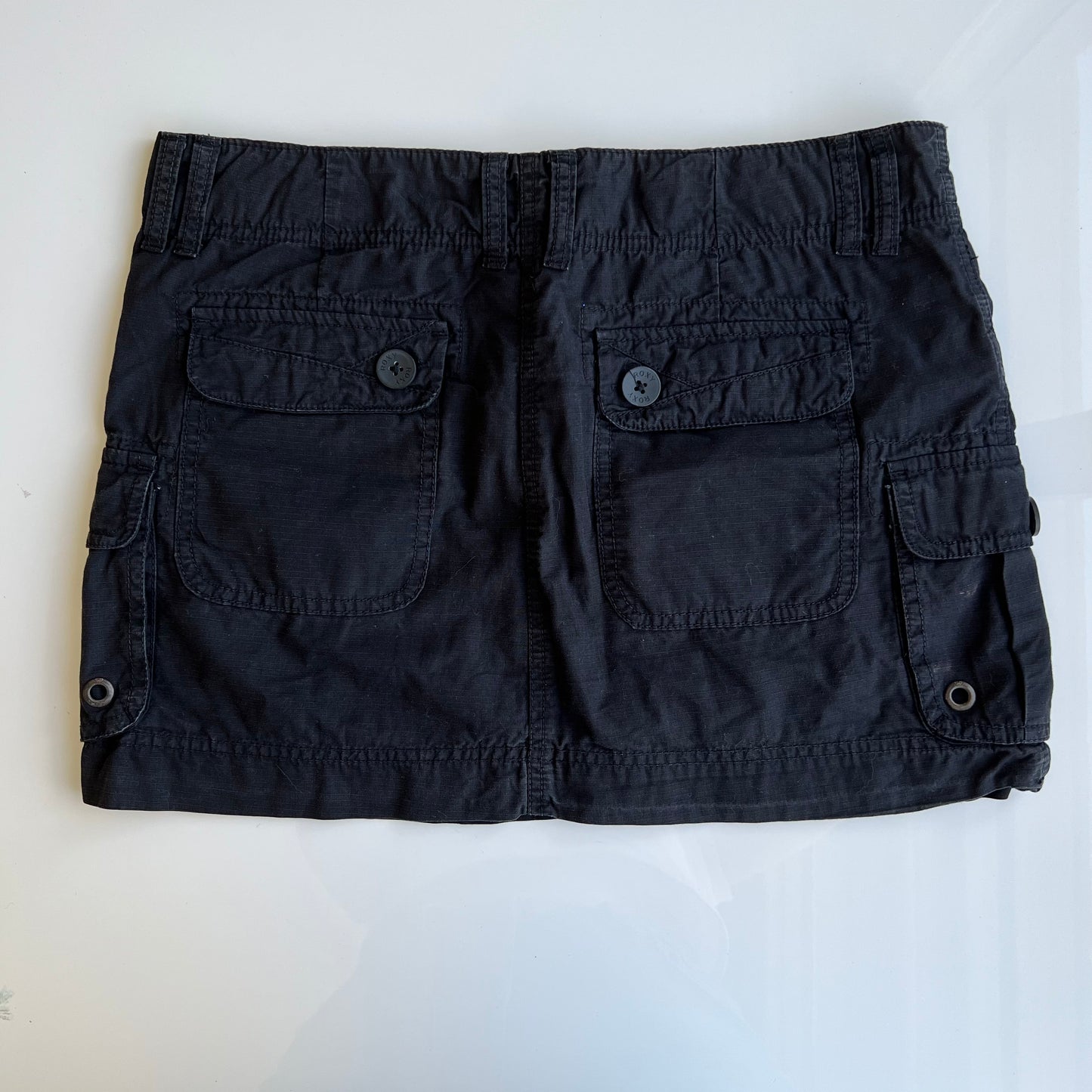 Vintage 90's Techwear Black Cargo Mini Skirt (M)