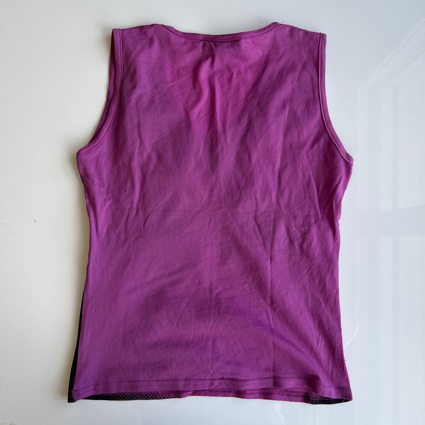 Vintage 90's Funky Groovy Screen Print Purple Mesh Top (S/M)