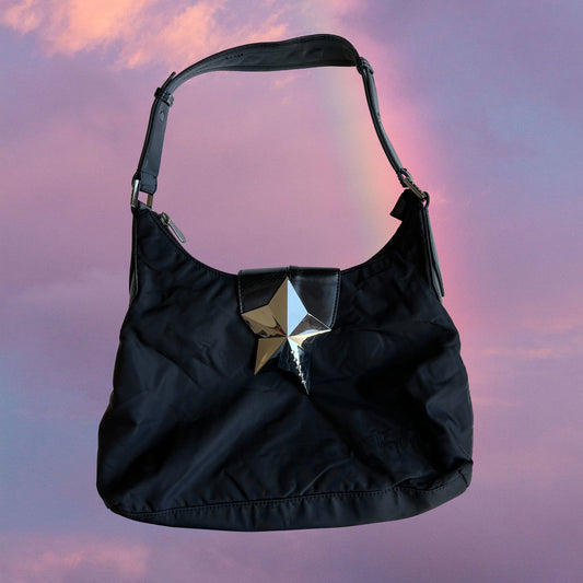 Vintage 90's Archive Mugler Black Shoulder Bag