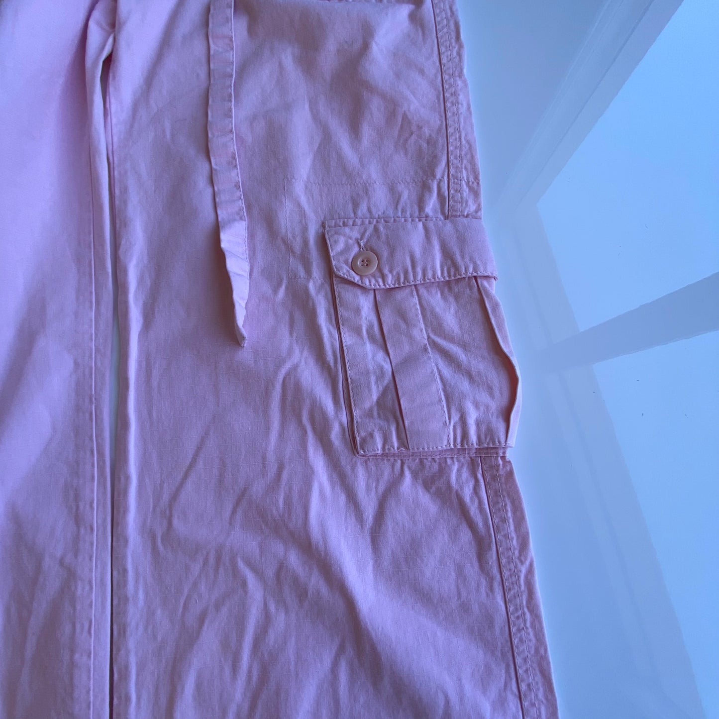 Vintage 90’s Pink Low Waist Baggy Cargo Pants with Dragon Embroidery (S)