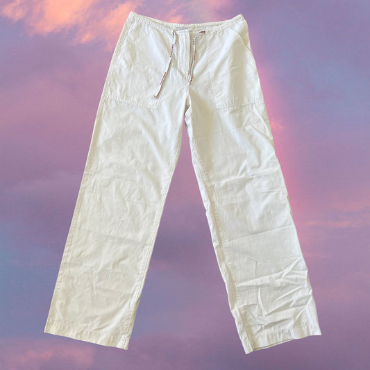 Vintage 90's Archive Miss Sixty White Parachute Cargo Pants (S-M-L)