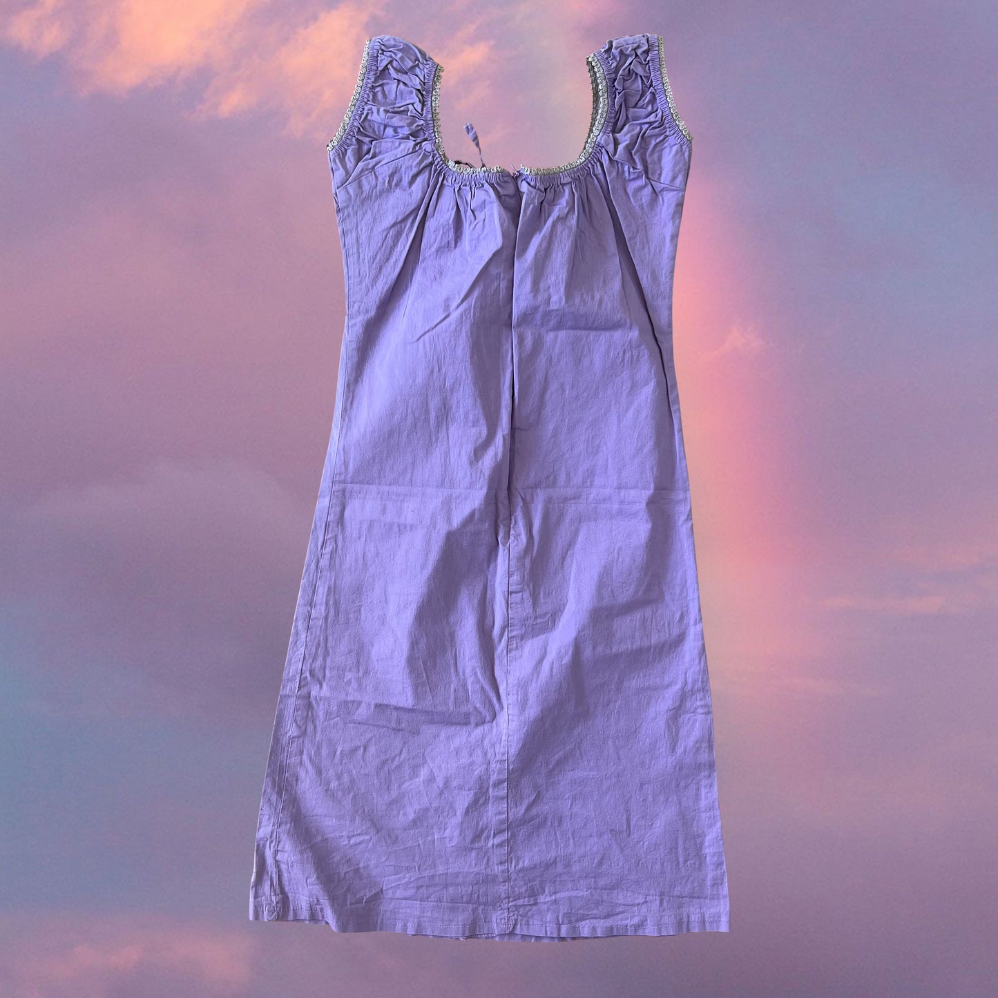 Vintage 90's Romantic Lilac Milkmaid Dress (34 EU / UK 6 / US 2)