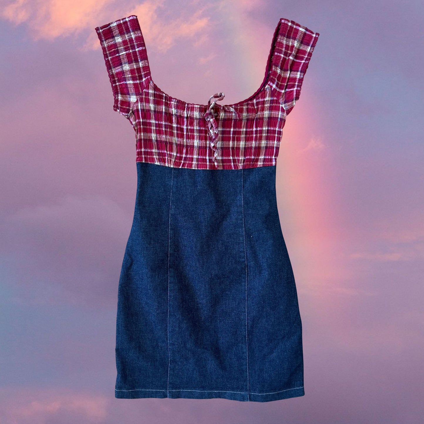 Denim milkmaid hot sale dress