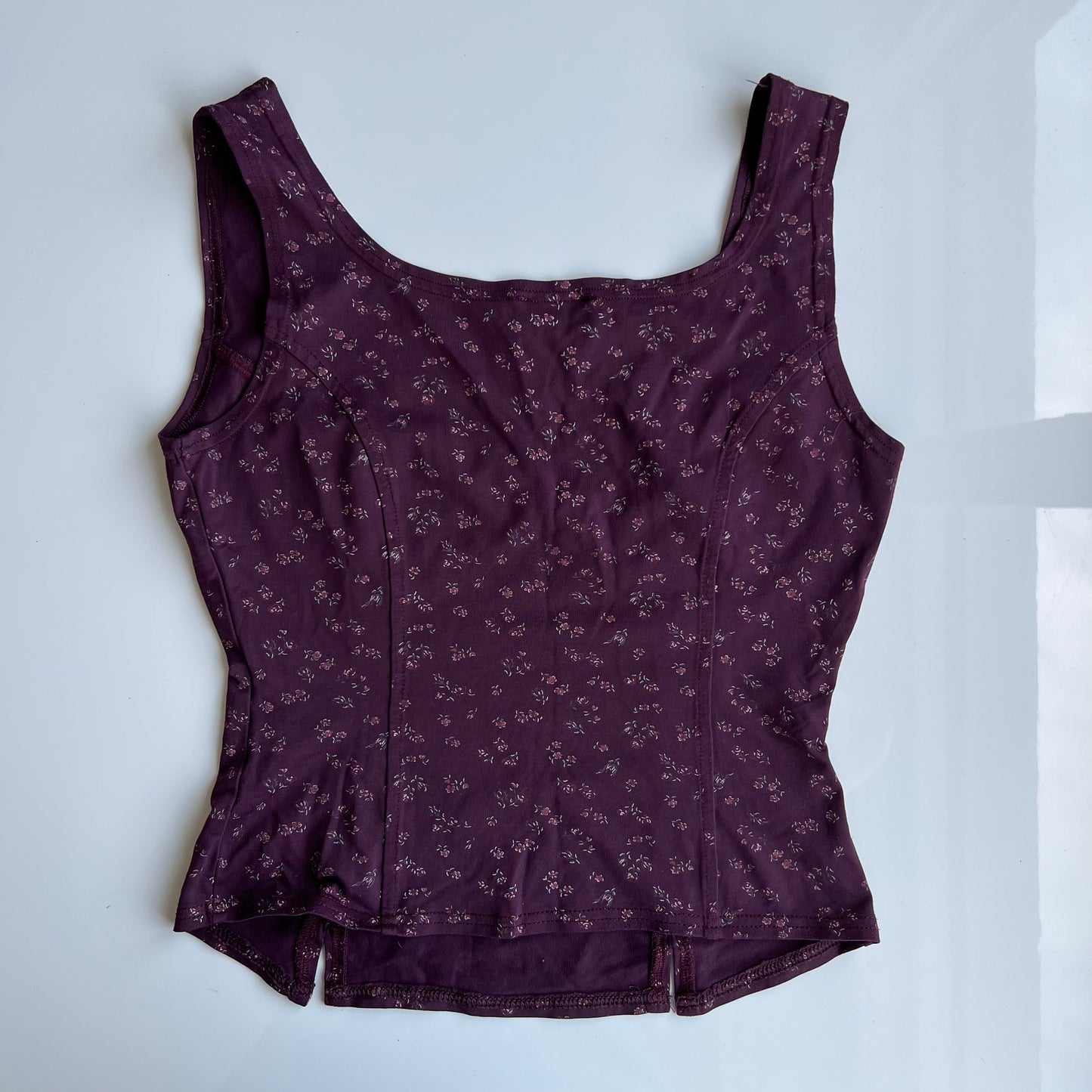 Vintage 90's Romantic Purple Floral Bustier Style Top (S)