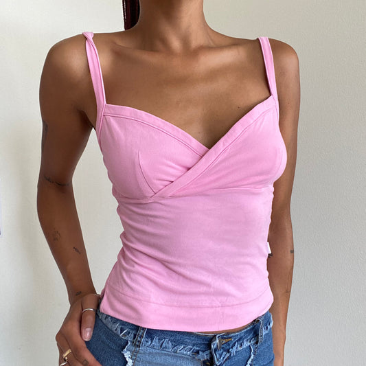 Vintage 90's Classic Pink Cross Over Top (S)