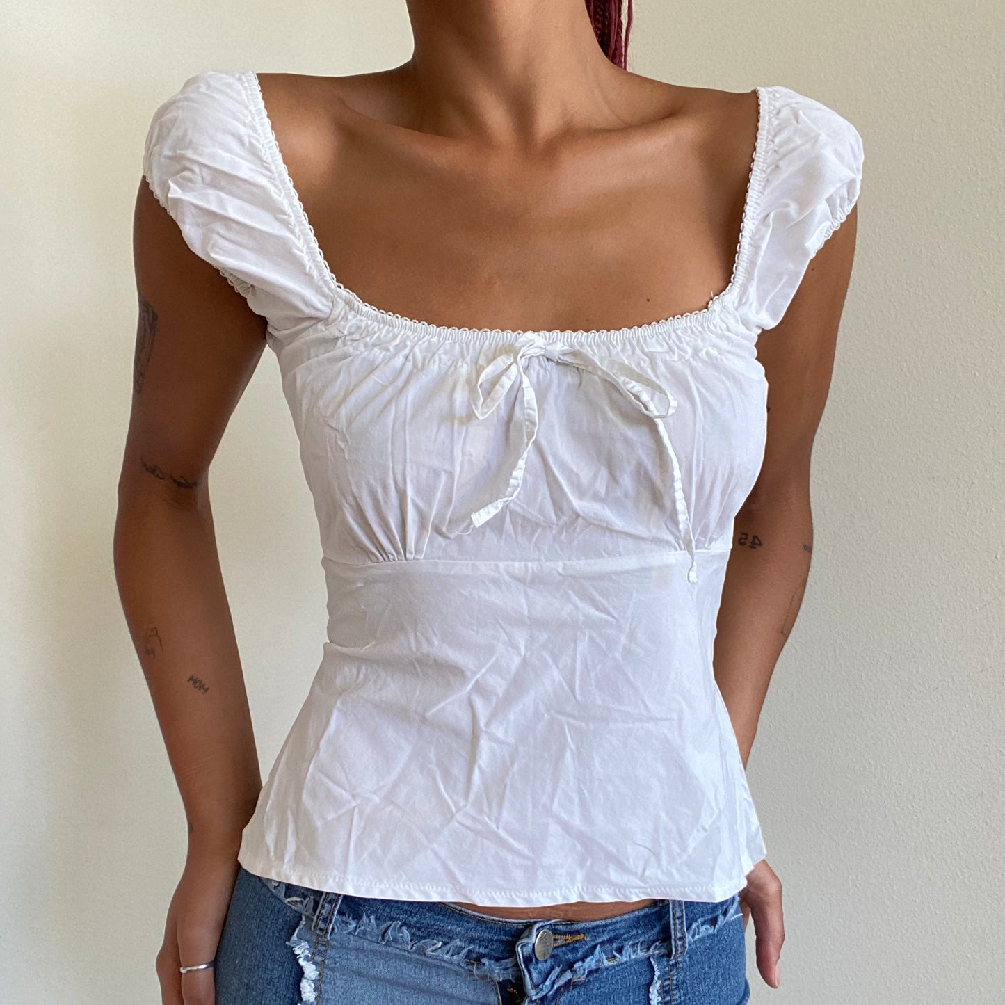 Vintage 90's Fairy White Backless Milkmaid Top (S)