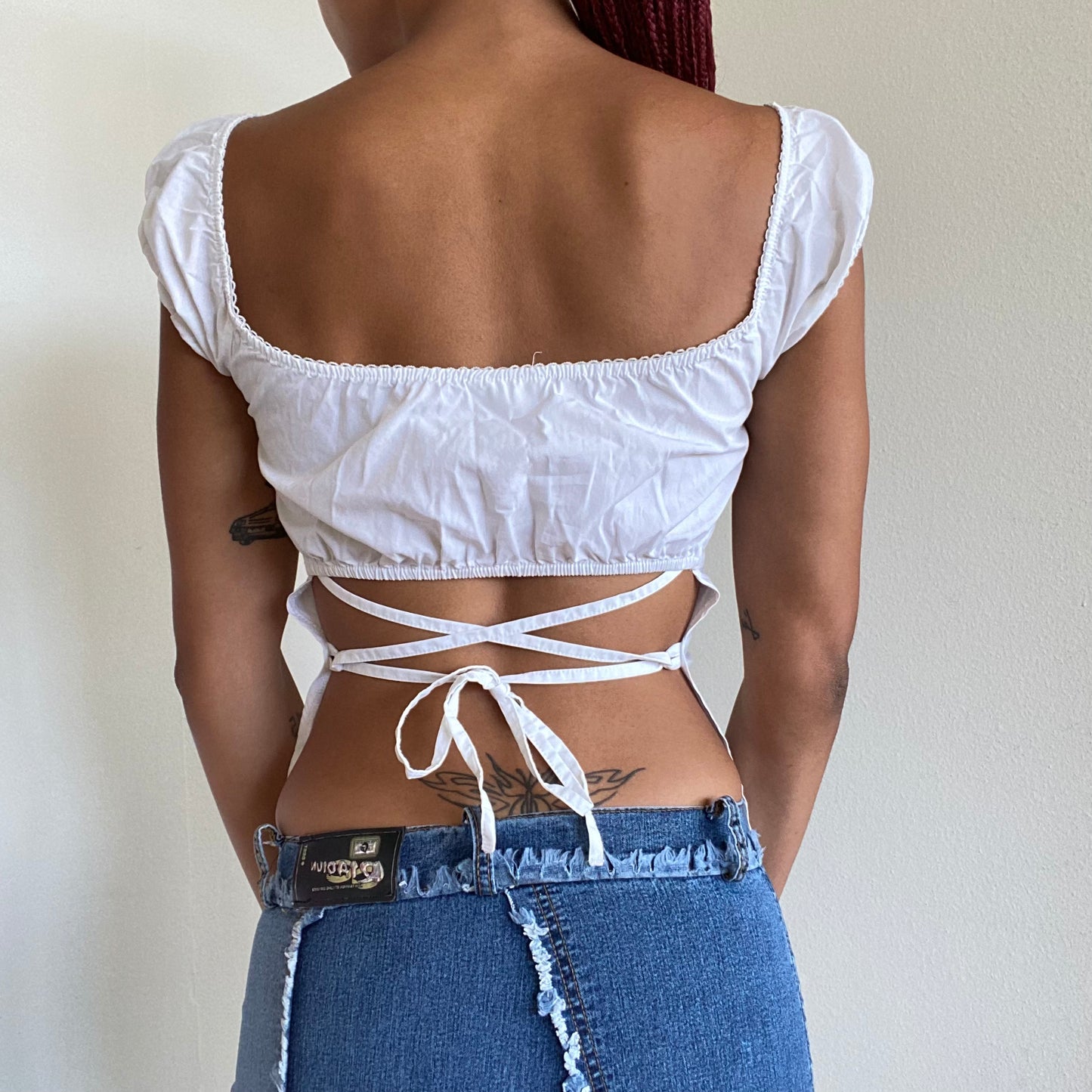 Vintage 90's Fairy White Backless Milkmaid Top (S)