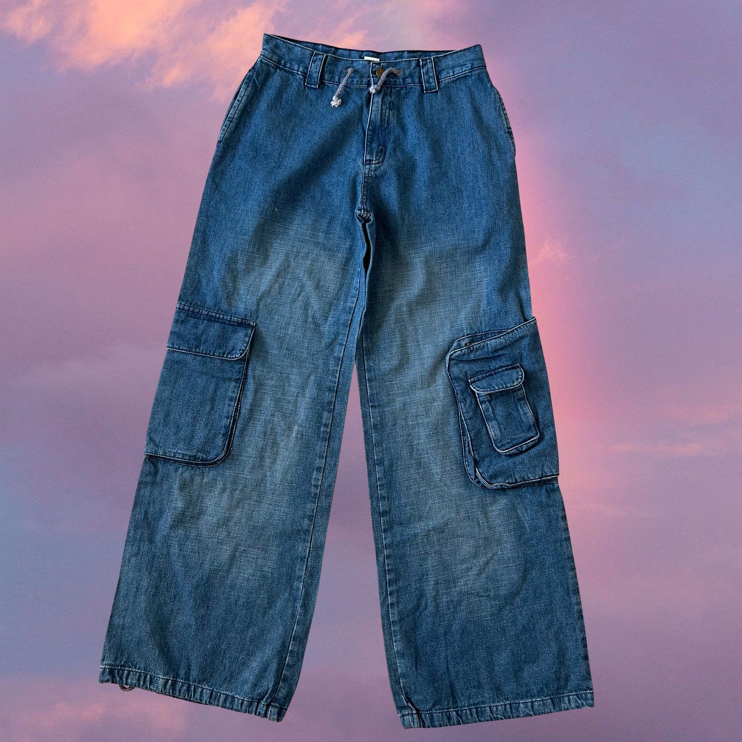 Vintage 90's Skater Baggy Cargo Blue Jeans (34-36 EU / UK 6-8 / US 2-4)