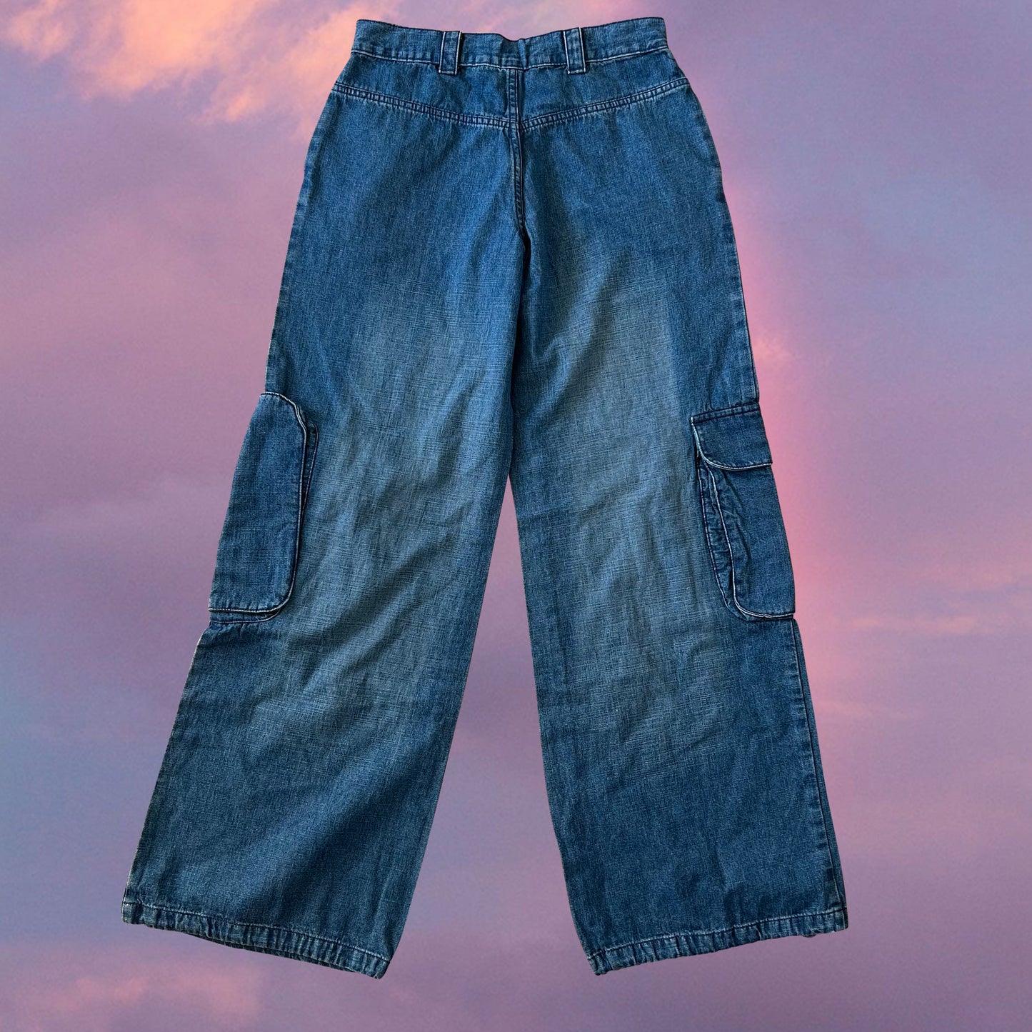 Vintage 90's Skater Baggy Cargo Blue Jeans (34-36 EU / UK 6-8 / US 2-4)