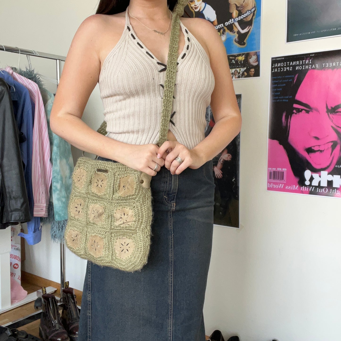 Vintage 90's Boho Morgan de Toi Crochet Bag