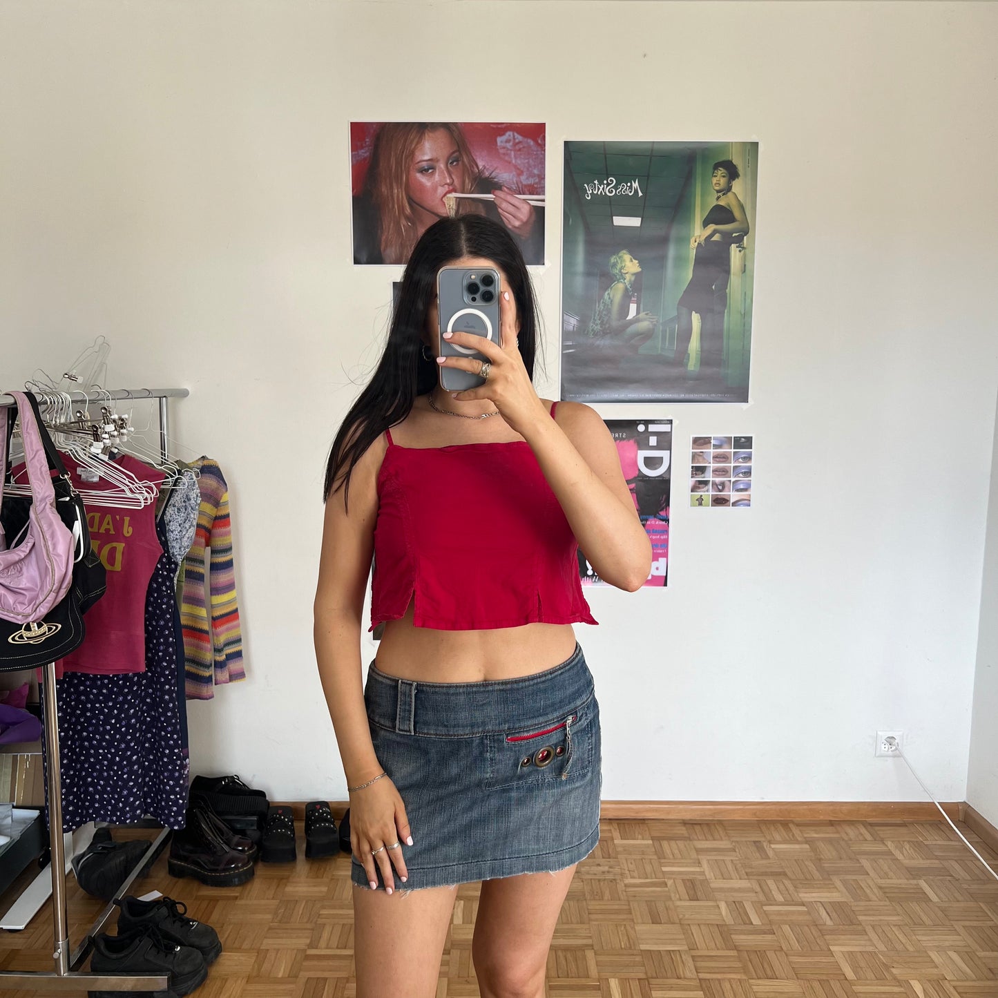 Vintage 90's Festival Red Backless Top (XS)