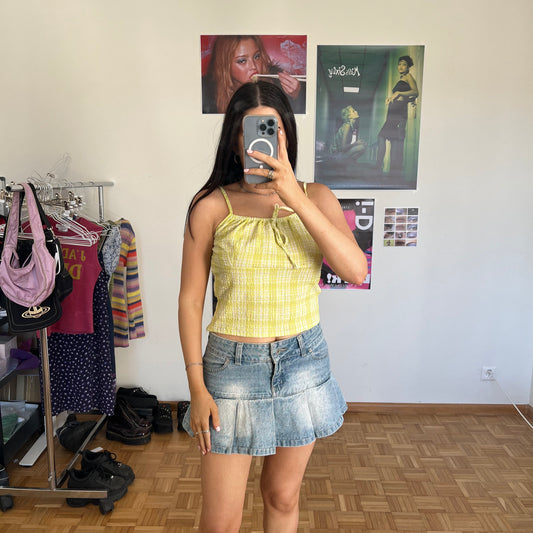 Vintage 90's Dream Yellow Plaid Cami Top (S)