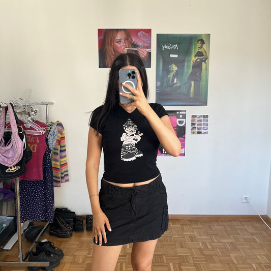 Vintage 90's Techwear Black Cargo Mini Skirt (M)