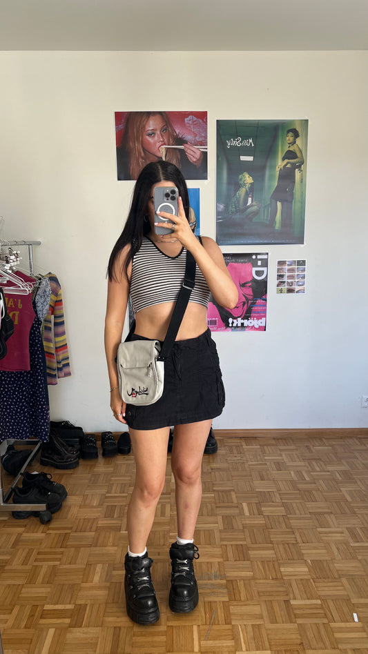 Vintage 90's Techwear Skater Gray Crossbody Side Bag