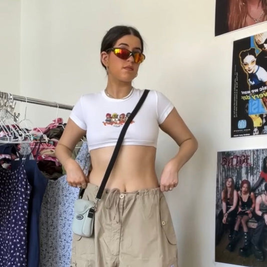 Vintage 90's Techwear Rave Baby Blue Crossbody Mini Bag