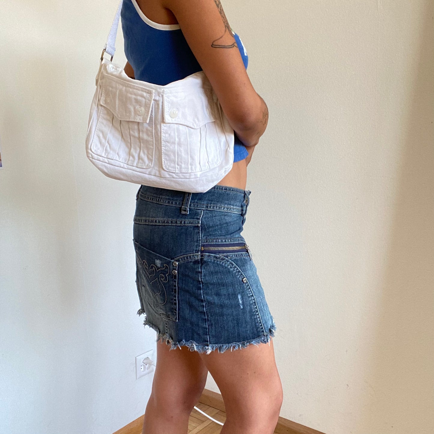 Vintage 90's Skater White Shoulder Bag