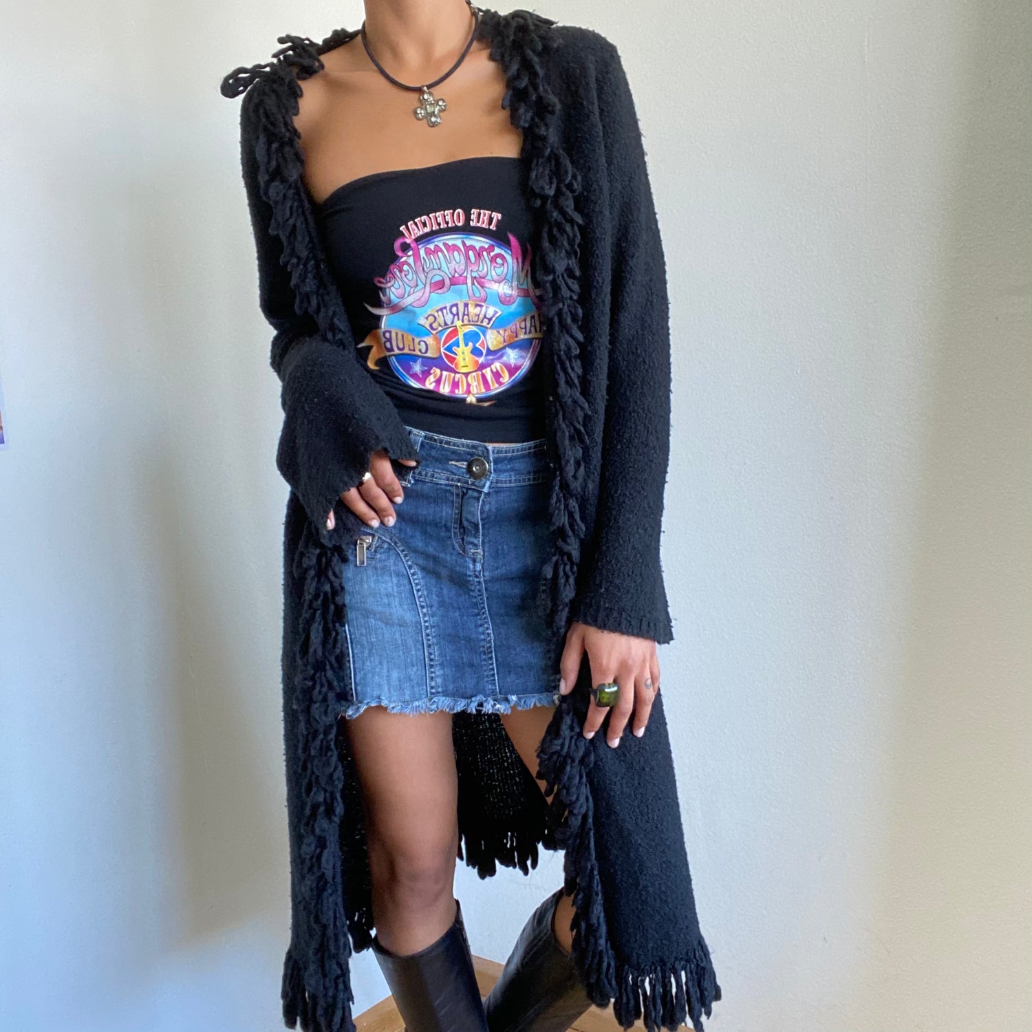 Long shaggy 2025 knit cardigan