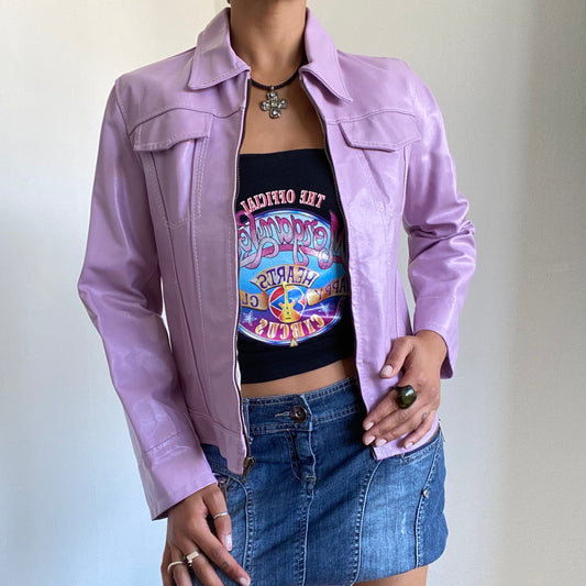 Vintage 90’s Model Off Duty Lilac Leather Jacket (S)