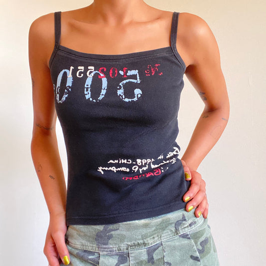 Vintage 90’s Archive Cop Copine Black Graphic Cami Top (S)