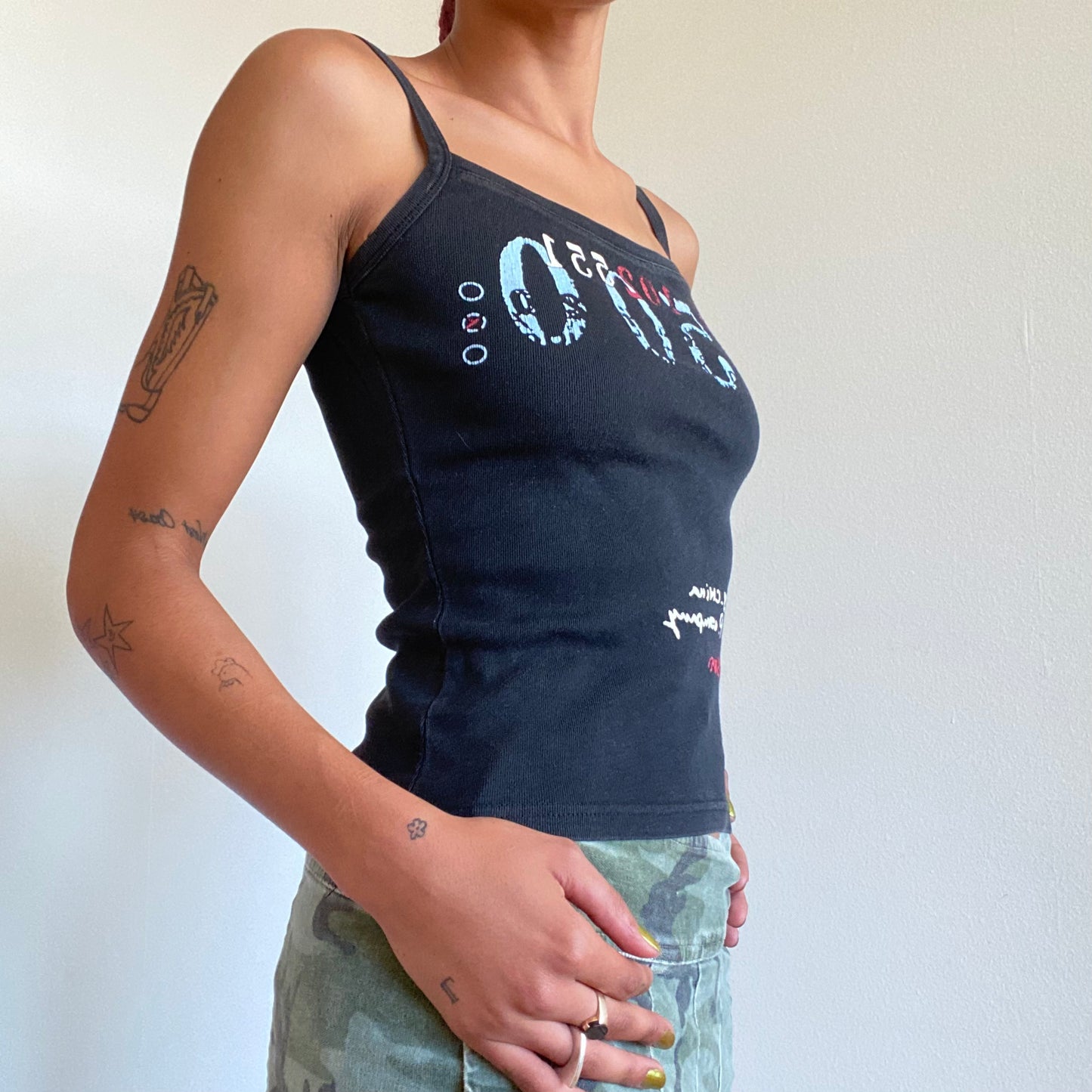 Vintage 90’s Archive Cop Copine Black Graphic Cami Top (S)