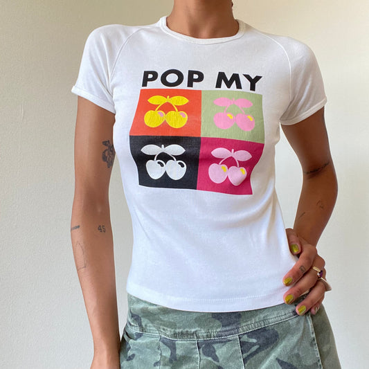 Vintage 90’s Skater 'Pop My Cherry' Baby Tee (S/M)