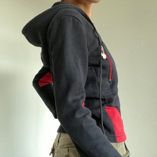 Vintage 90’s Punkyfish Tech Skater Black and Red Zip Up Hoodie (S/M)