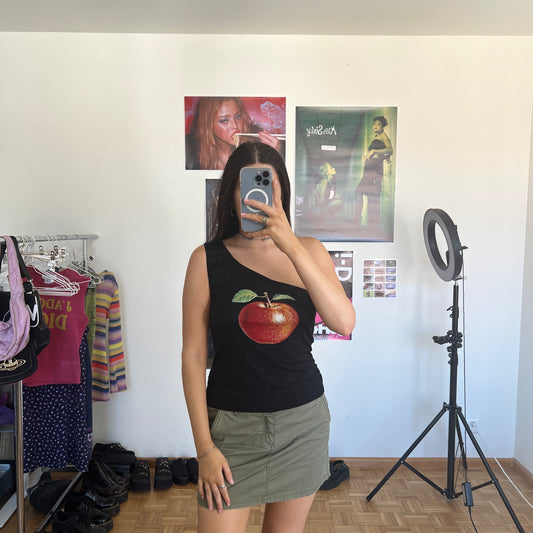 Vintage 90’s Sporty Khaki Cargo Mini Skirt (S)