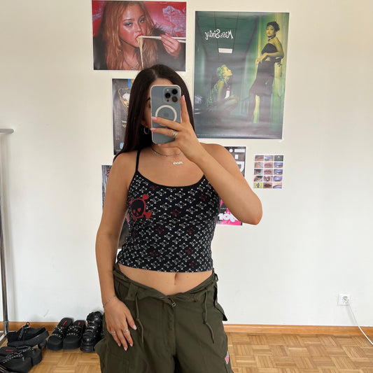 Vintage Y2K Fairy Grunge Skull Cami Top (M)