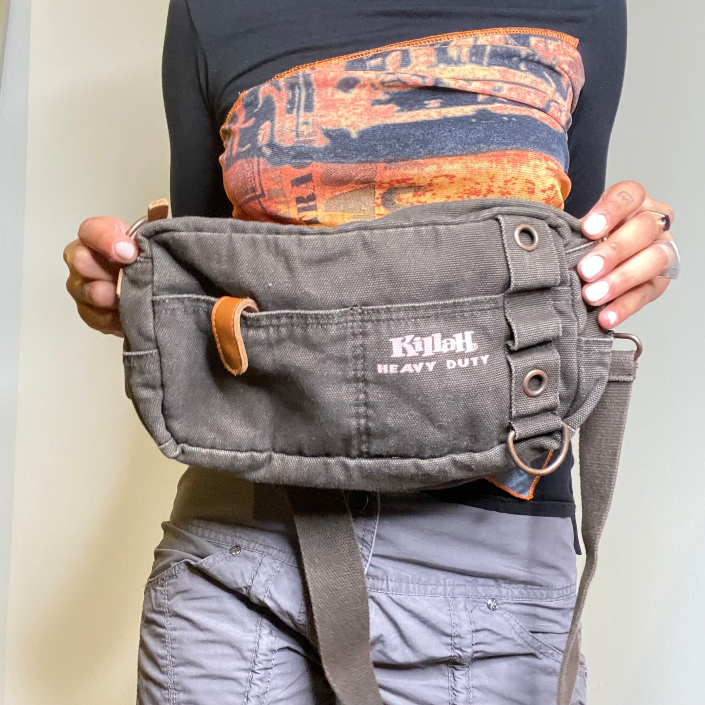 Vintage 90's Killah Miss Sixty Grey Cargo Crossbody Bag