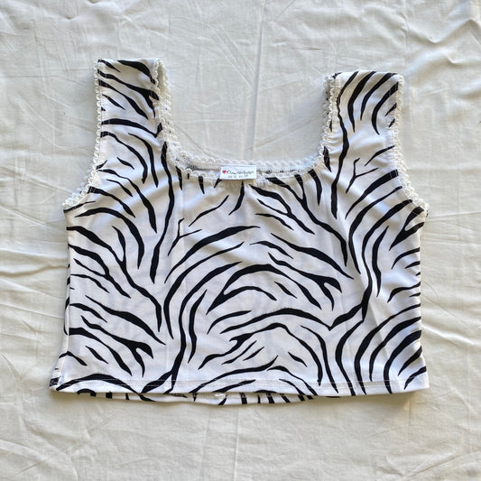 Vintage 90’s Funky Zebra Print Crop Top (M)