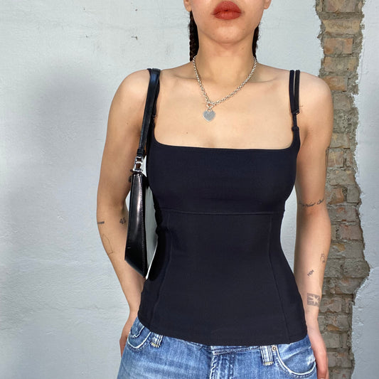 Vintage 90's Model Off Duty Black Corset Top (S)