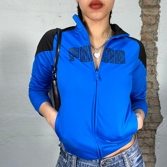 Vintage 2000's Puma Electric Blue SPorty Zip Up Sweater (S)