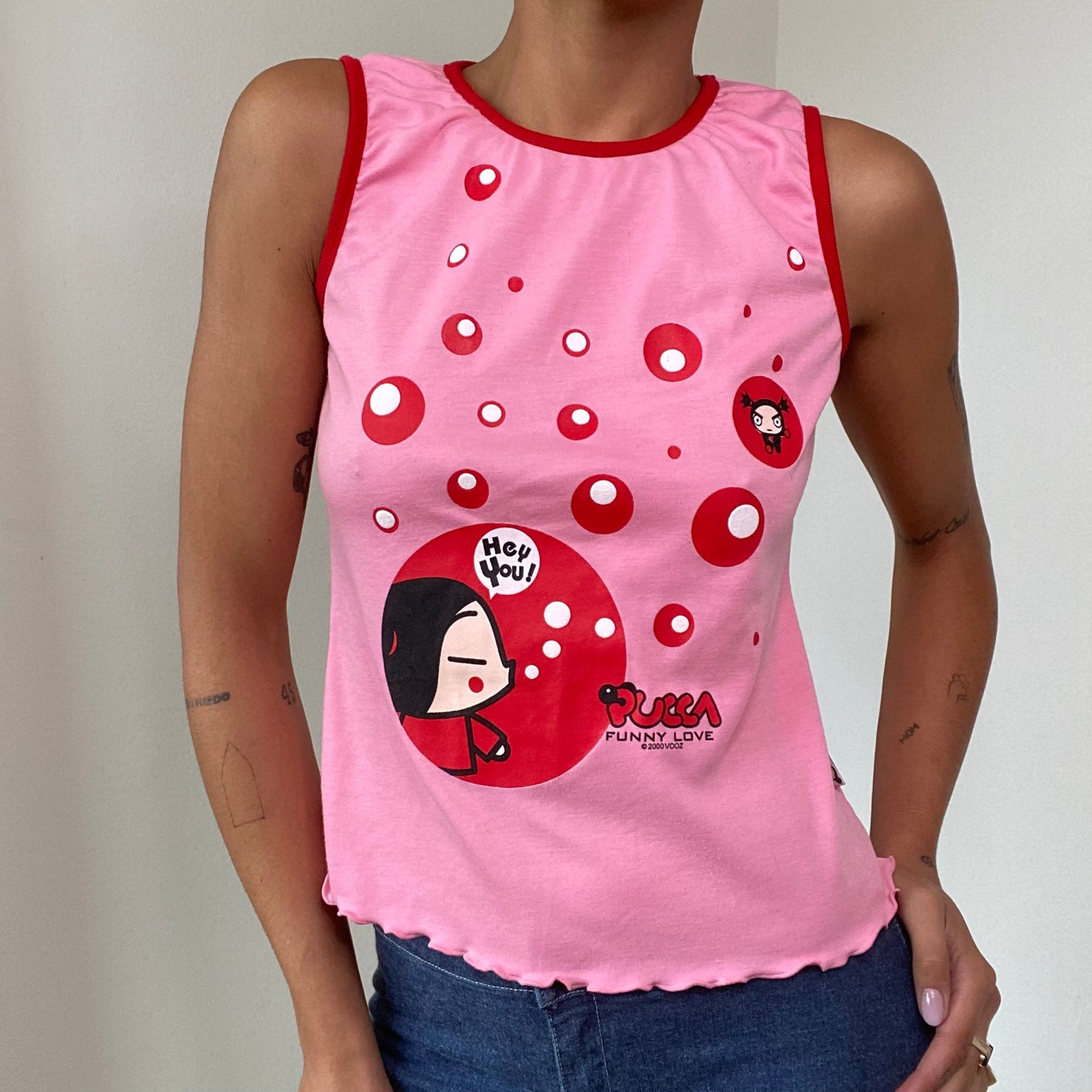 Vintage 90's Funky Pucca Pink Tank Top (M)