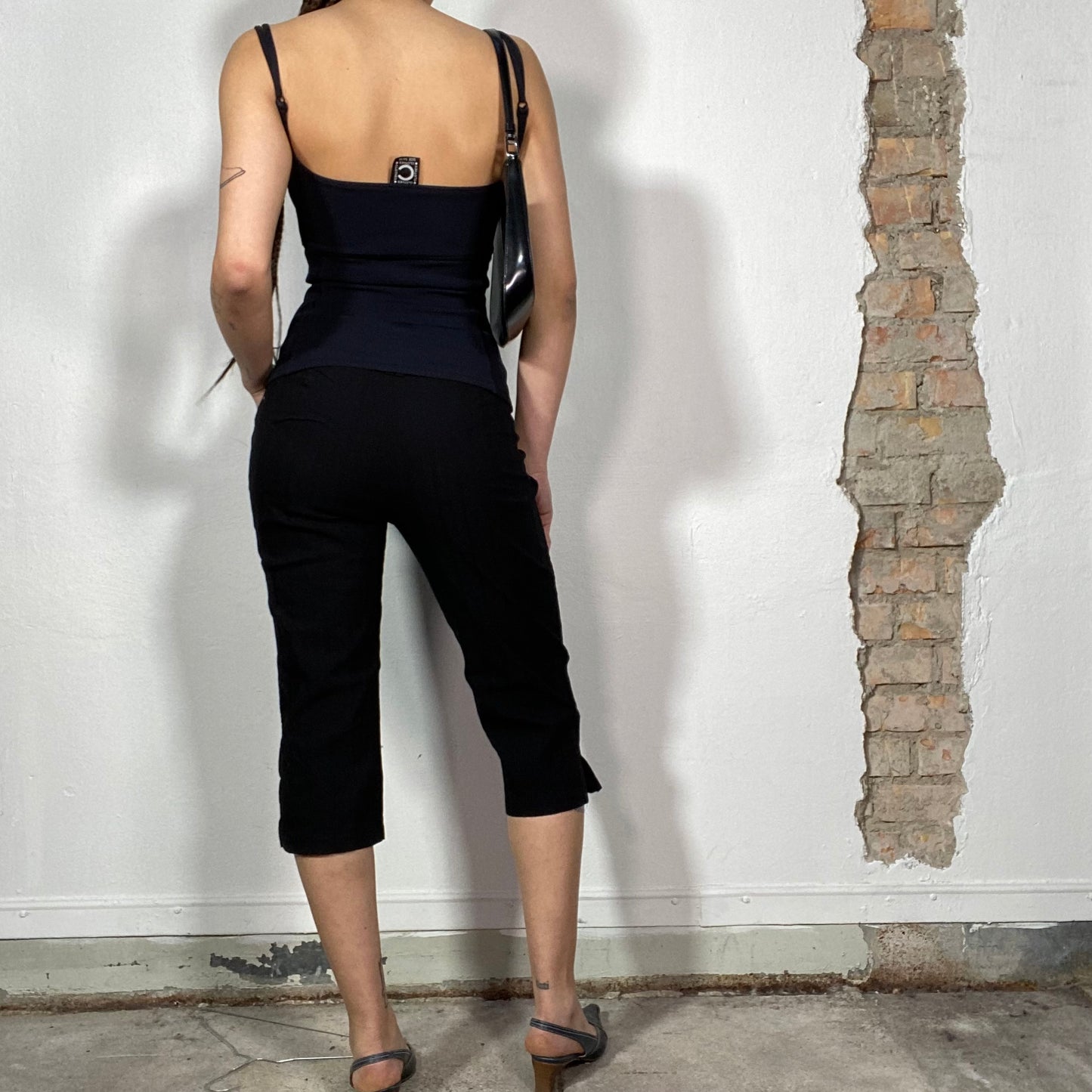 Vintage 90's Model Off Duty Black Capri Pants (S)