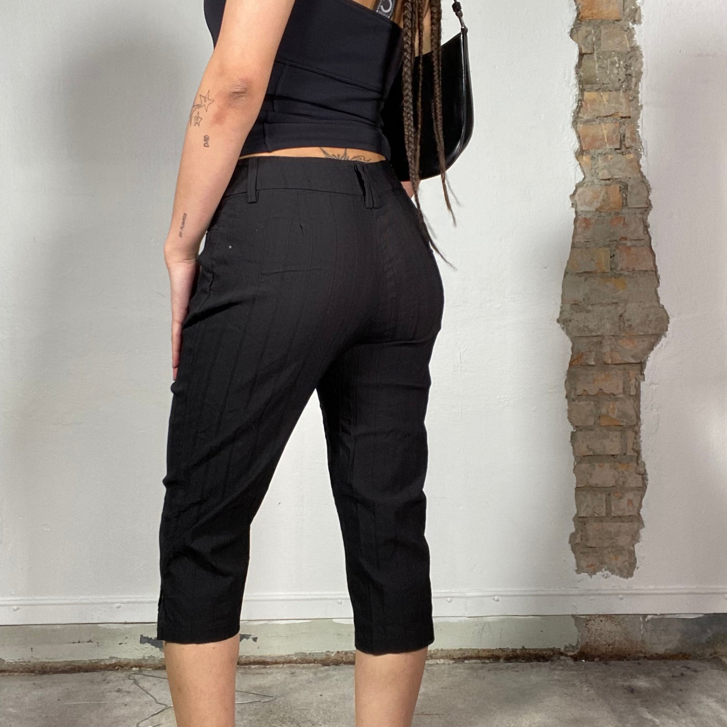 Vintage 90's Model Off Duty Black Capri Pants (S)