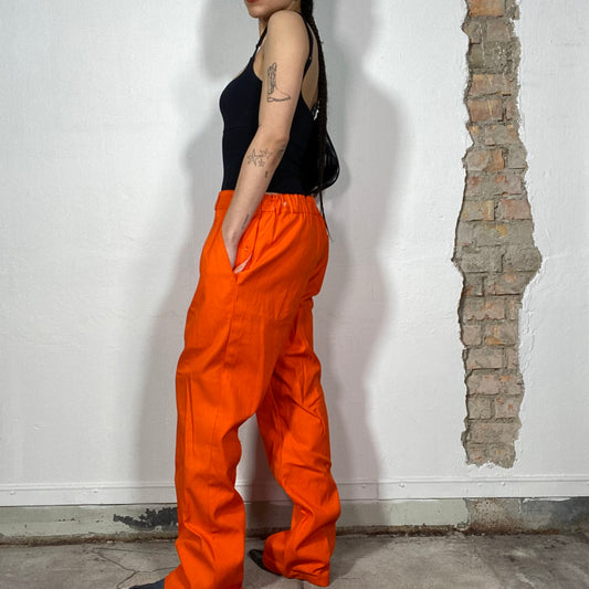 Vintage 2000's Funky Bright Orange Cargo Pants (L)