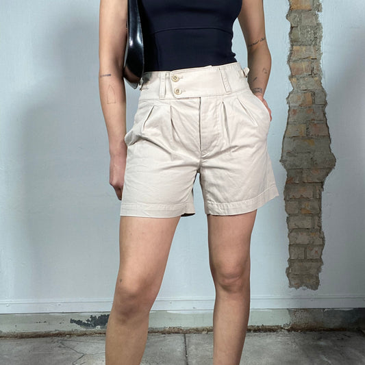 Vintage 90's Ralph Lauren Beige Pleated Shorts (S)