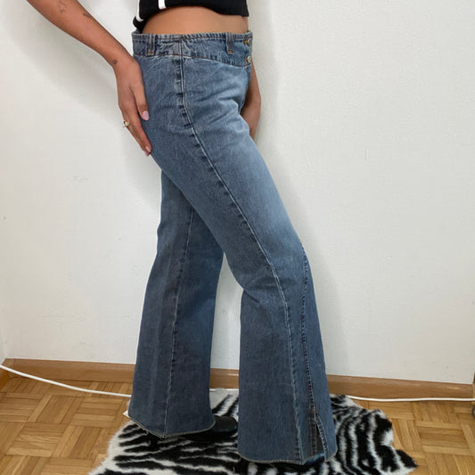 Vintage 90's Rockstar Low Waist Flared Jeans (S)