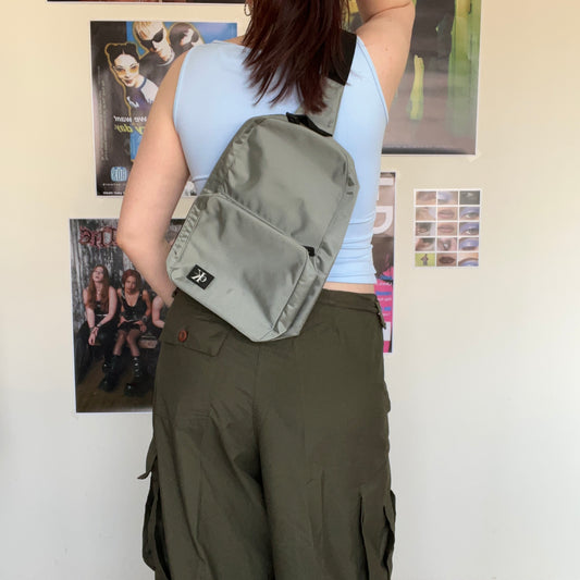 Vintage 90's Techwear Calvin Klein Grey Mini One Shoulder Backpack