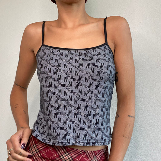 Vintage 90's Morgan de Toi Grey Monogram Cami Top (M)