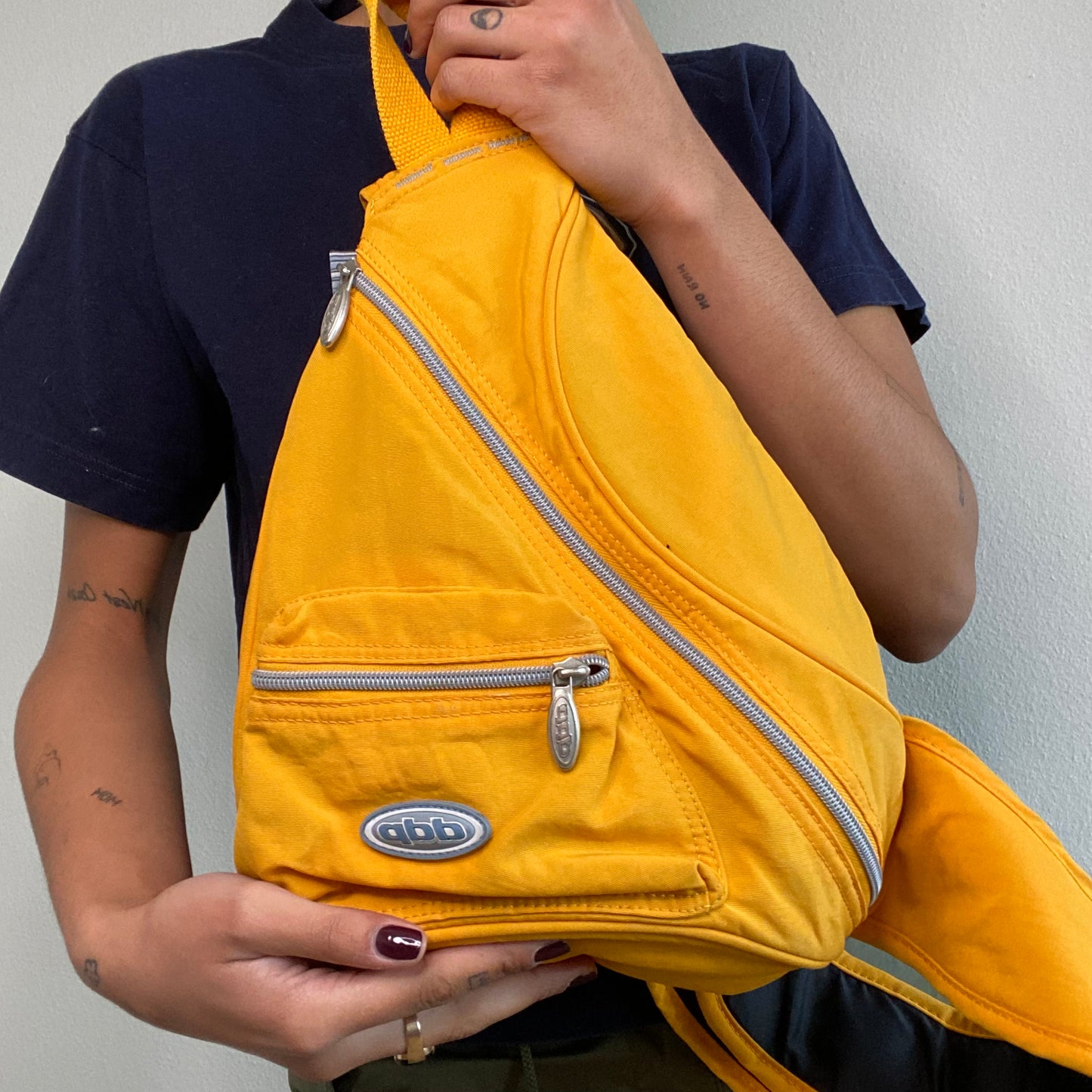 Vintage 90's Skater Tech Yellow One Shoulder Backpack