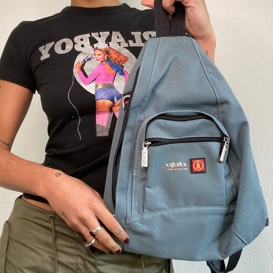 Vintage 90's Skater Techwear Blue-Grey One Shoulder Backpack