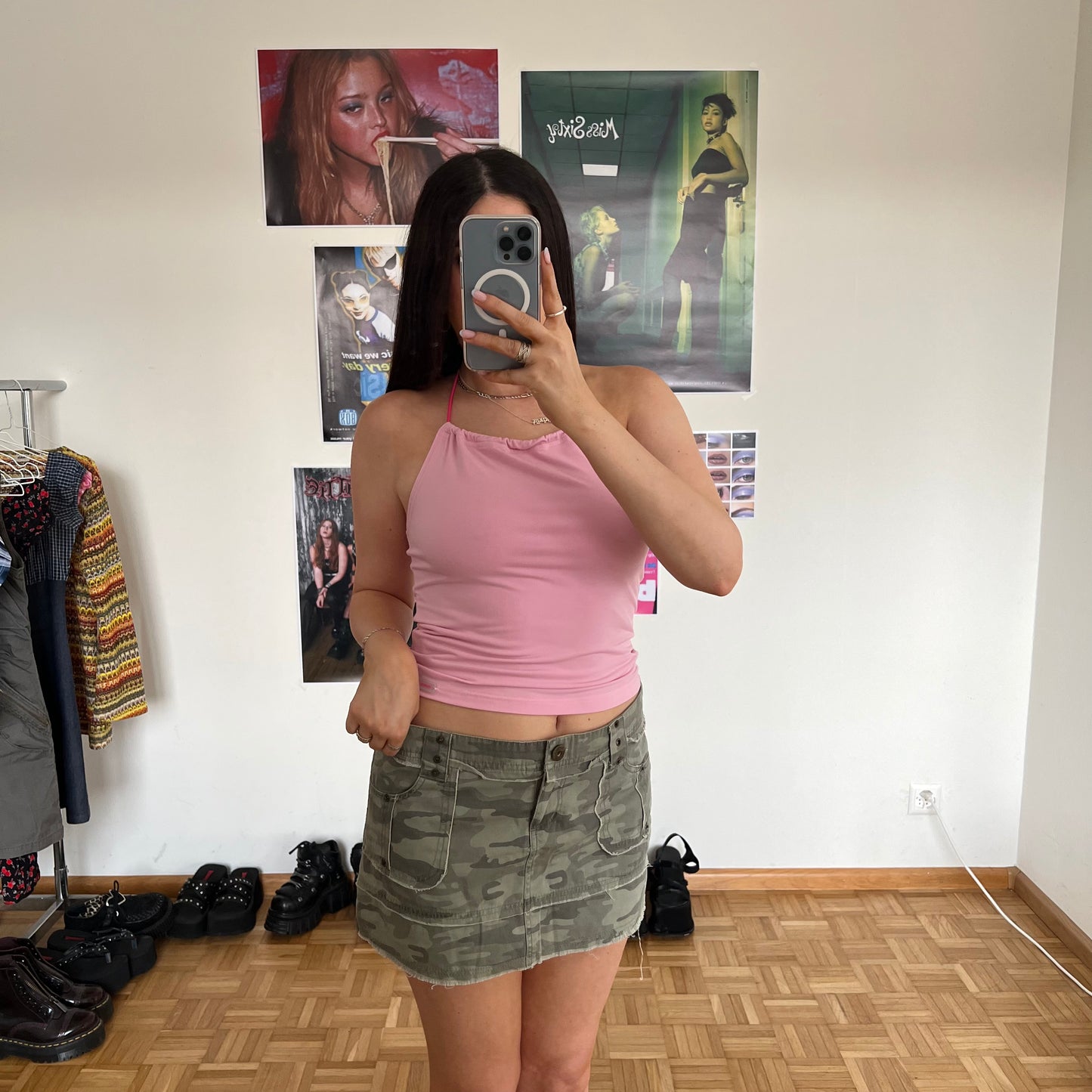 Vintage 90's Camo Cargo Mini Skirt (38 EU / UK 10 / US 6)