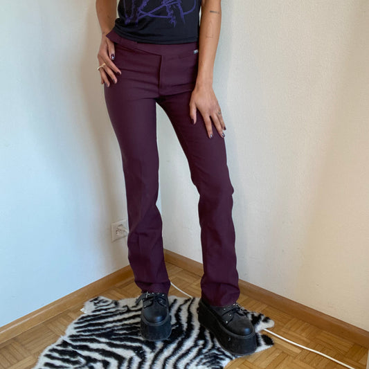 Vintage 90's Archive Miss Sixty Burgundy Bootcut Pants (S)