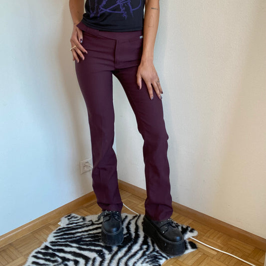 Vintage 90's Archive Miss Sixty Burgundy Bootcut Pants (S)