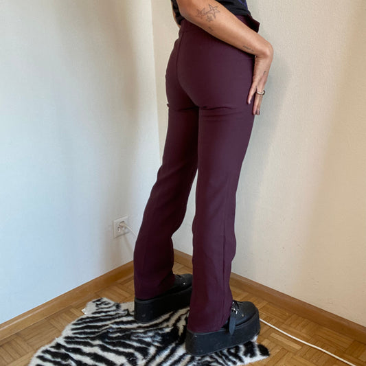 Vintage 90's Archive Miss Sixty Burgundy Bootcut Pants (S)