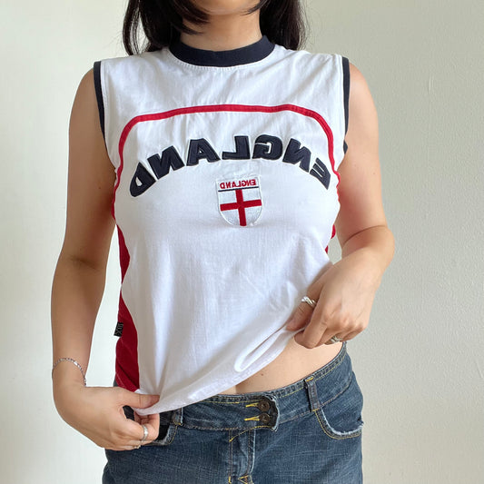 Vintage 90’s Sporty 'England' Flag Oversized Tank Top (S)