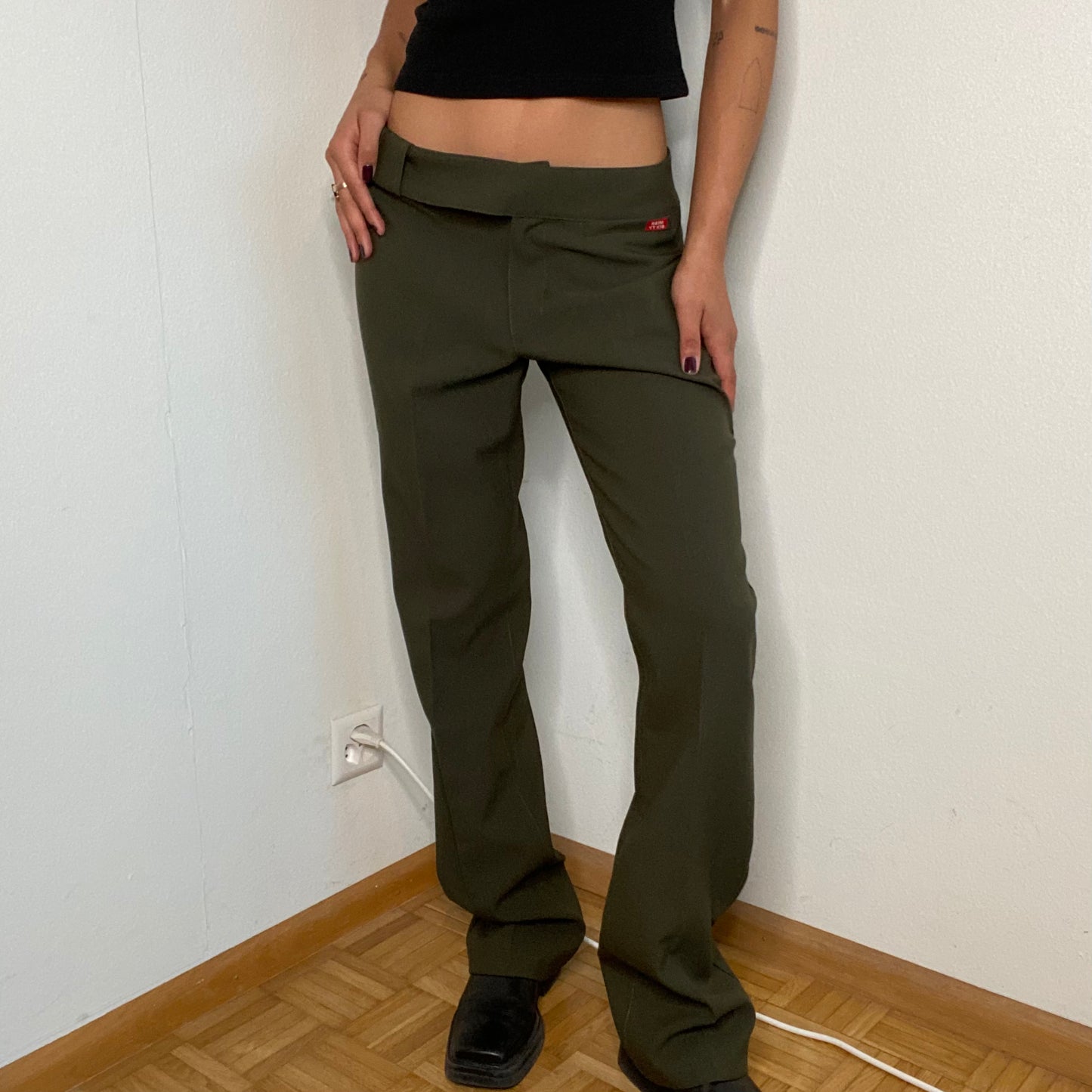 Vintage 90's Archive Miss Sixty Flared Khaki Pants (S/M)